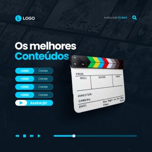 Os Melhores Conteúdos Assine Já! IPTV Social Media PSD Editável