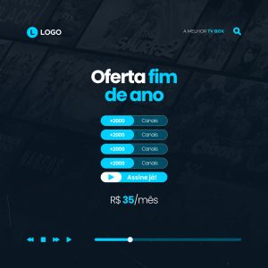 Oferta Fim de Ano IPTV Social Media PSD Editável