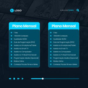 Plano Mensal IPTV Social Media PSD Editável