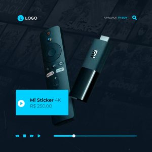 Mi Sticker 4K IPTV Social Media PSD Editável
