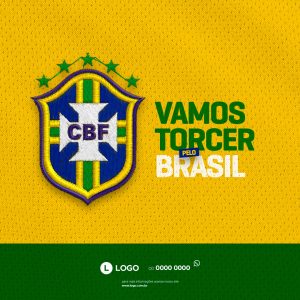 Vamos Torcer Pelo Brasil Copa do Mundo Social Media PSD Editável