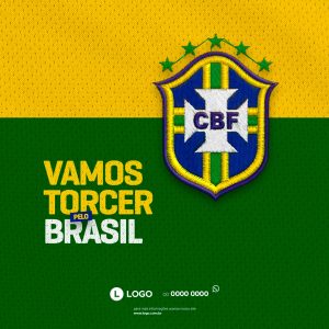 Vamos Torcer Pelo Brasil Social Media PSD Editável