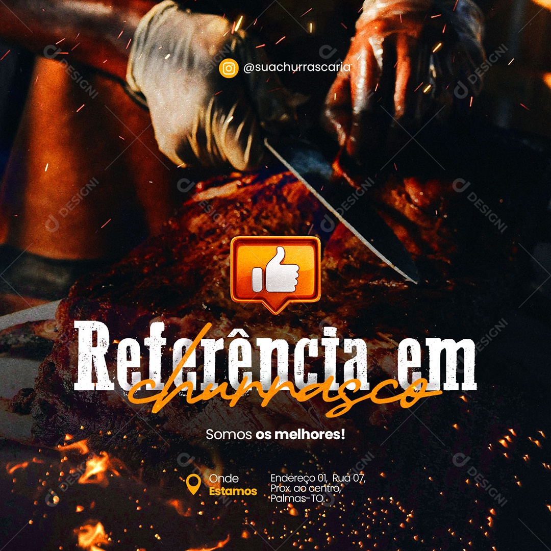 Referência em Churrasco Churrascaria Social Media PSD Editável