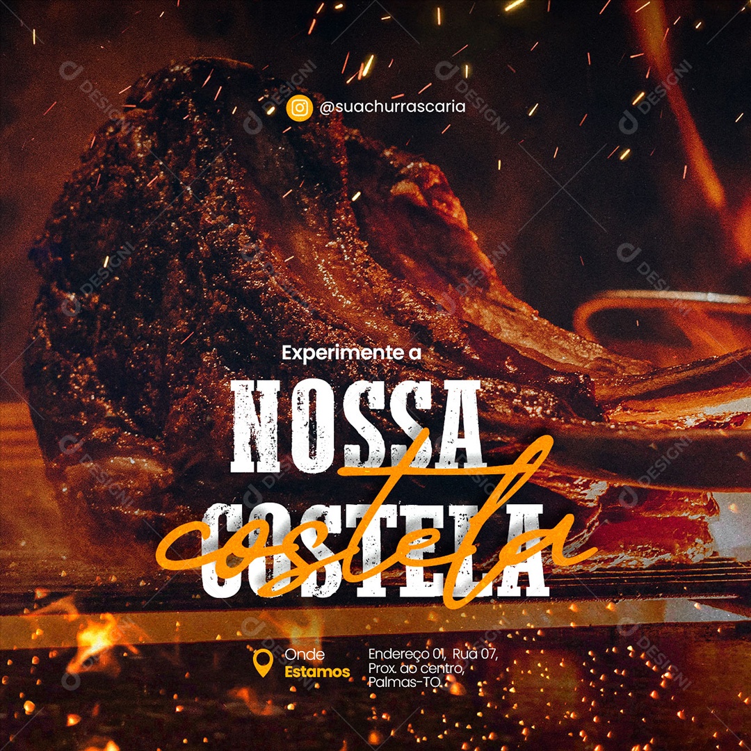 Nossa Costela Churrascaria Social Media PSD Editável
