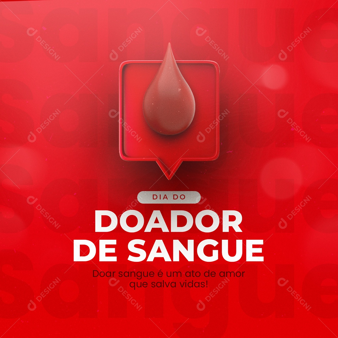 Doar Sangue é um Ato de Amor que Salva Vidas Dia Do Doador De Sangue Social Media PSD Editável