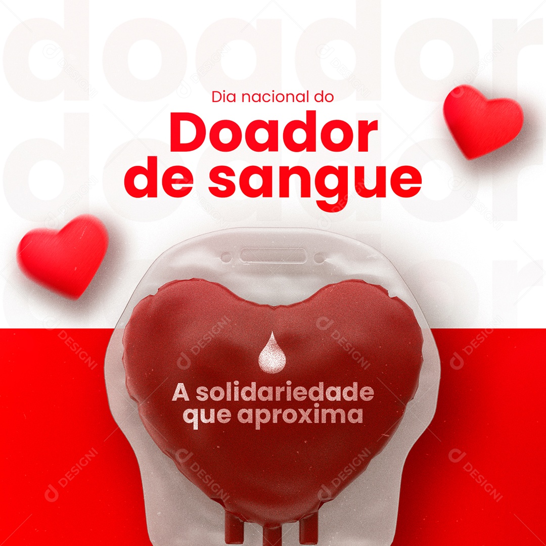 Dia Nacional do Doador de Sangue 25 de Novembro Social Media PSD Editável