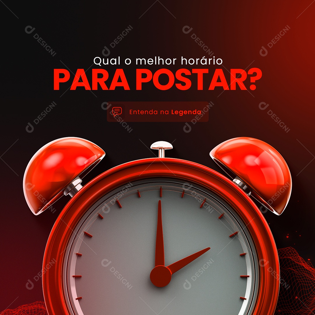 Qual o Melhor Horário para Postar Marketing Digital Social Media PSD Editável