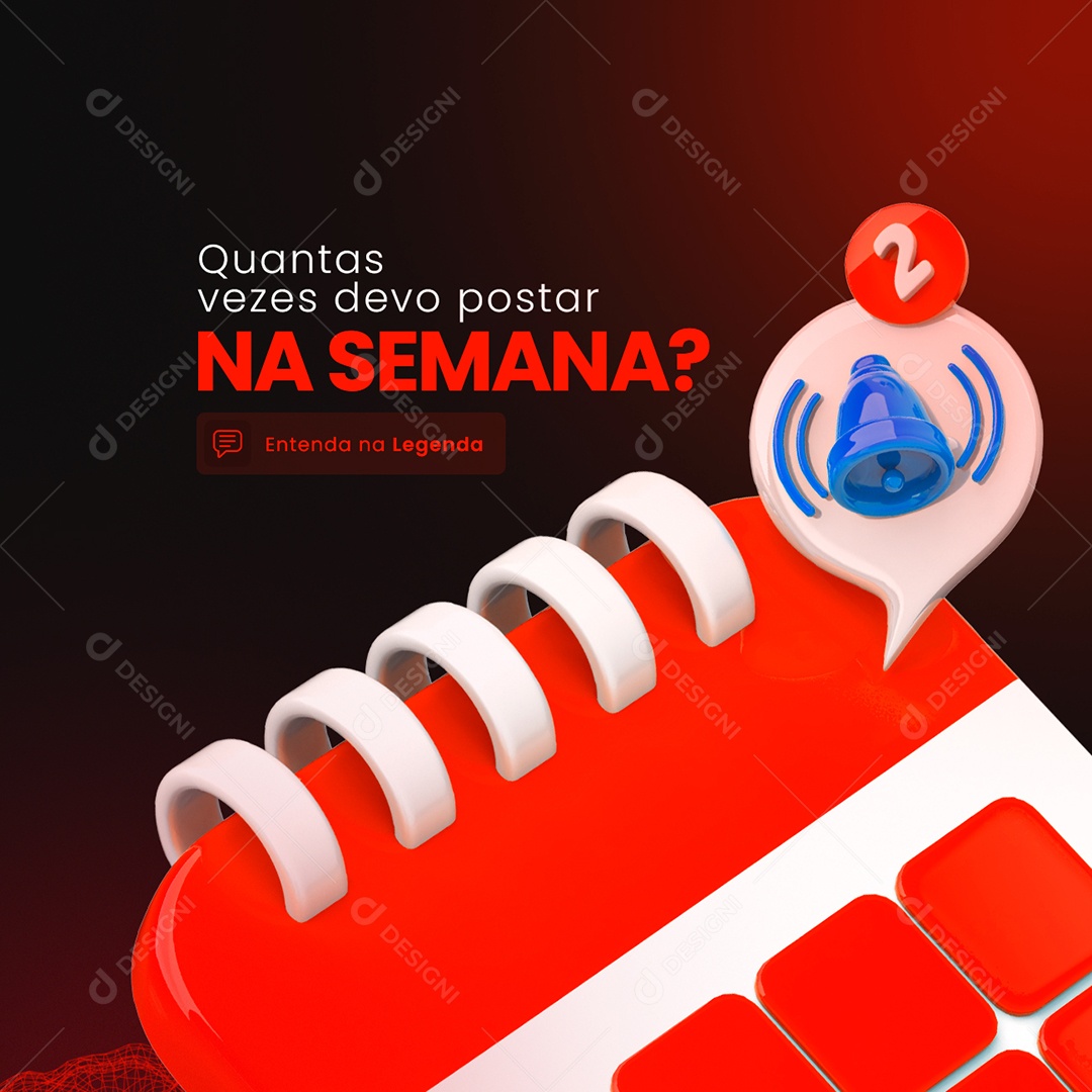 Quantas Vezes Devo Postar na Semana Marketing Digital Social Media PSD Editável
