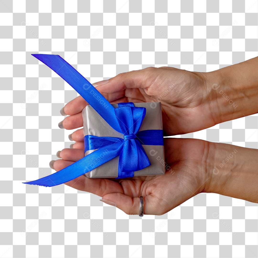 Mão segurando caixa de presente PNG Transparente