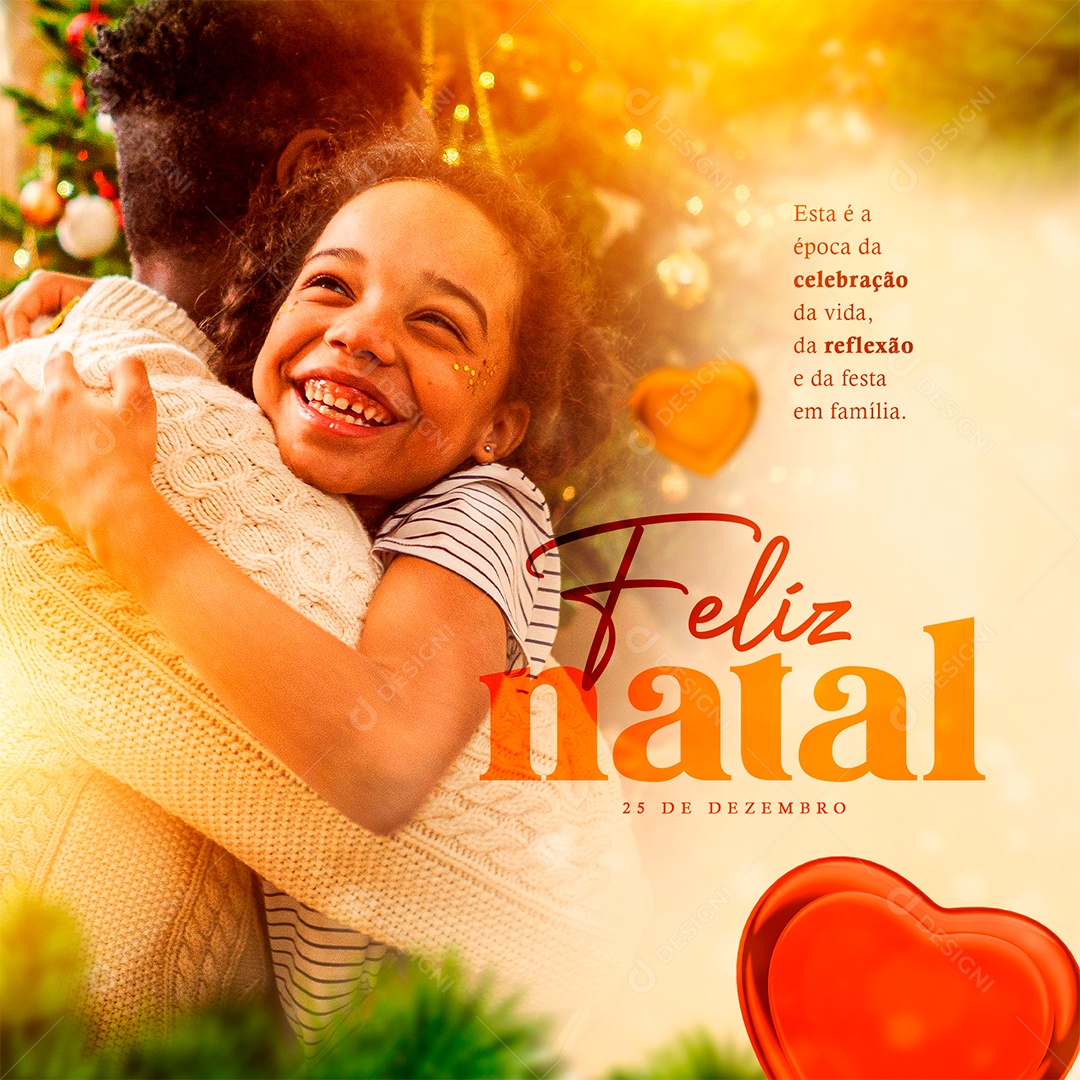 Esta é a Época da Celebração da Vida Feliz Natal Social Media PSD Editável