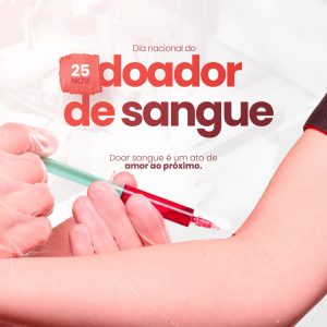 Doar Sangue é um Ato de Amor ao Proximo Dia do Doador de Sangue Social Media PSD Editável