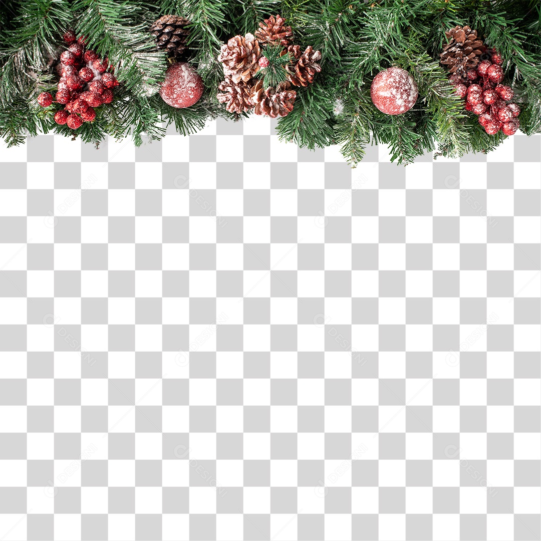 Guirlanda Com Efeites Natalino PNG Transparente