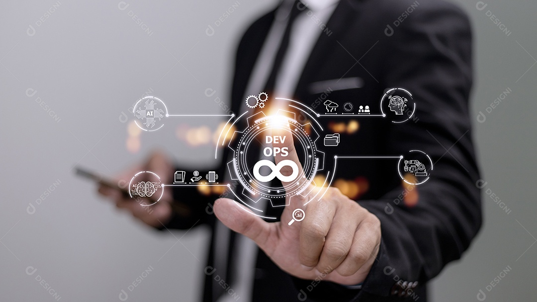 Conceito de DevOps, desenvolvimento de software e operações de TI, programação ágil