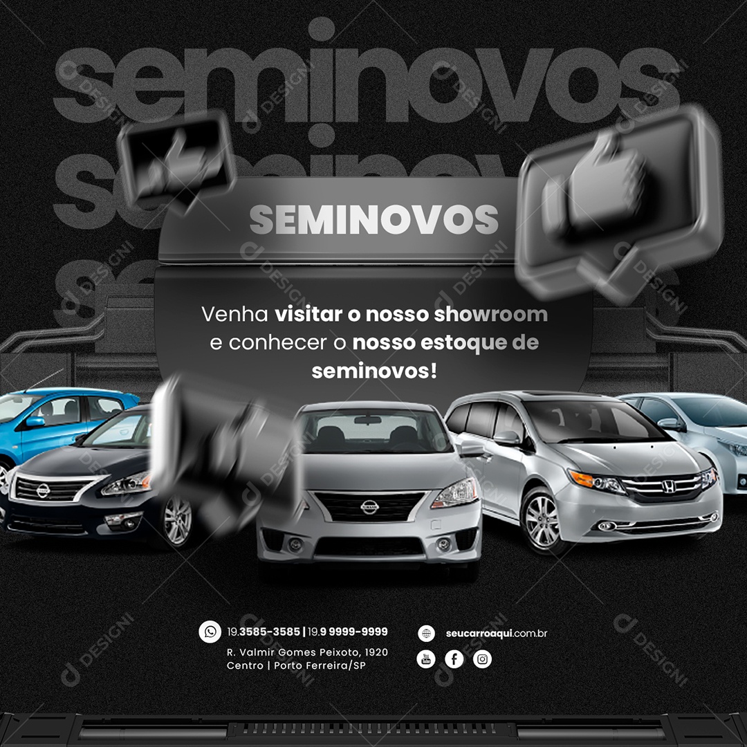 Venha Visitar o Nosso Showroom Black Friday Concessionária Social Media PSD Editável
