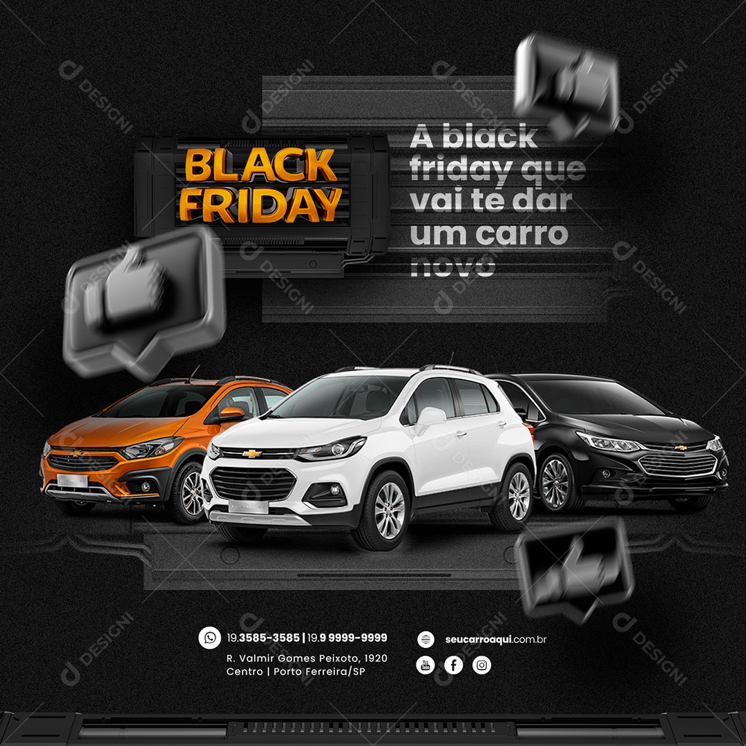 A Black Friday que Vai te Dar um Carro Novo Concessionária Social Media PSD Editável