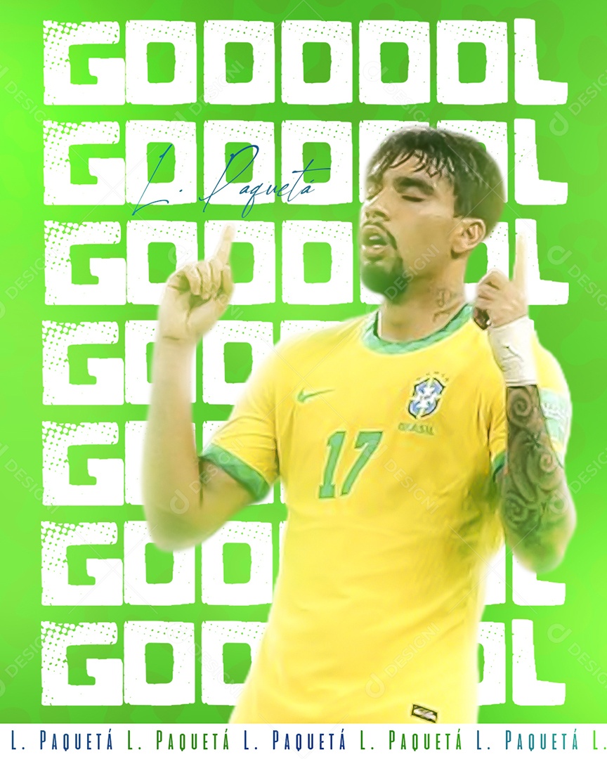 Flyer Jogador de Futebol Lucas Paquetá Social Media PSD Editável