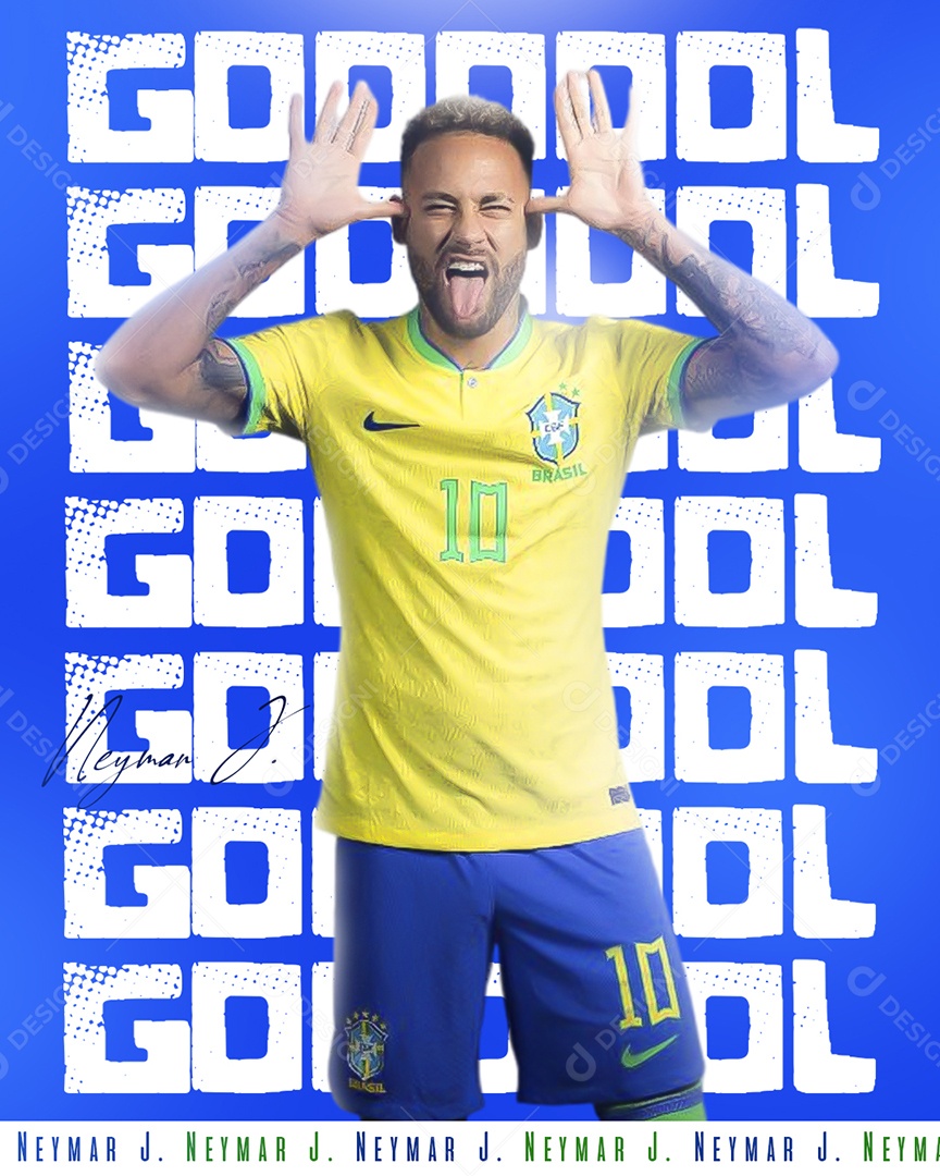 Flyer Jogador de Futebol Neymar Social Media PSD Editável