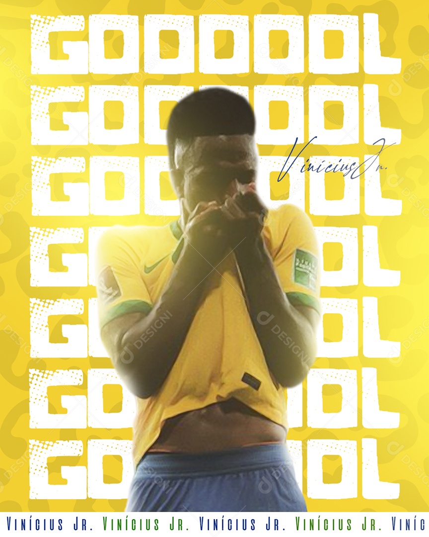 Flyer Jogador de Futebol Vinícius Jr Social Media PSD Editável