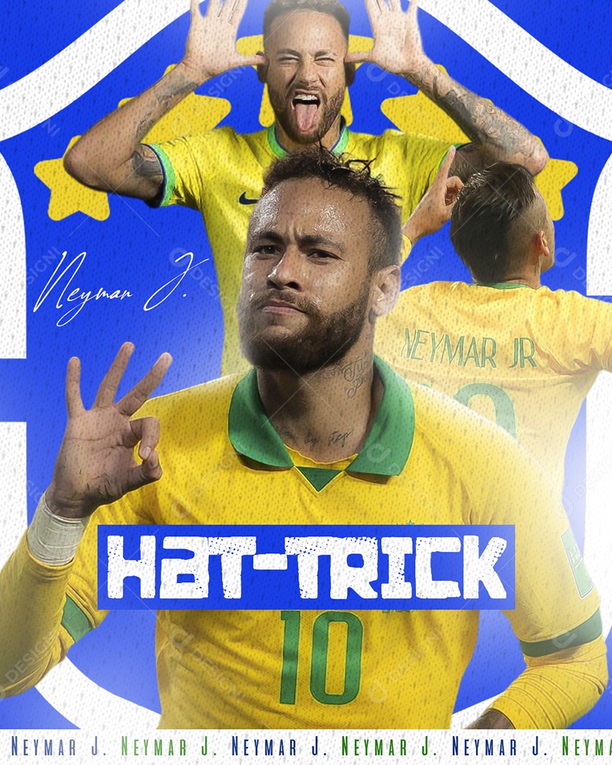 Flyer Jogador de Futebol Neymar Social Media PSD Editável