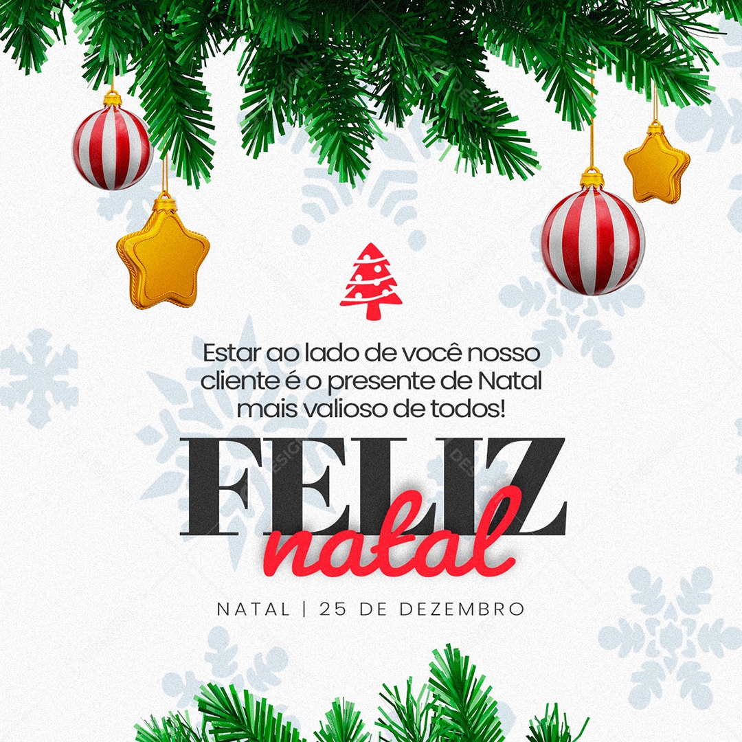 Estar ao Lado de Você Nosso Cliente Feliz Natal Social Media PSD Editável