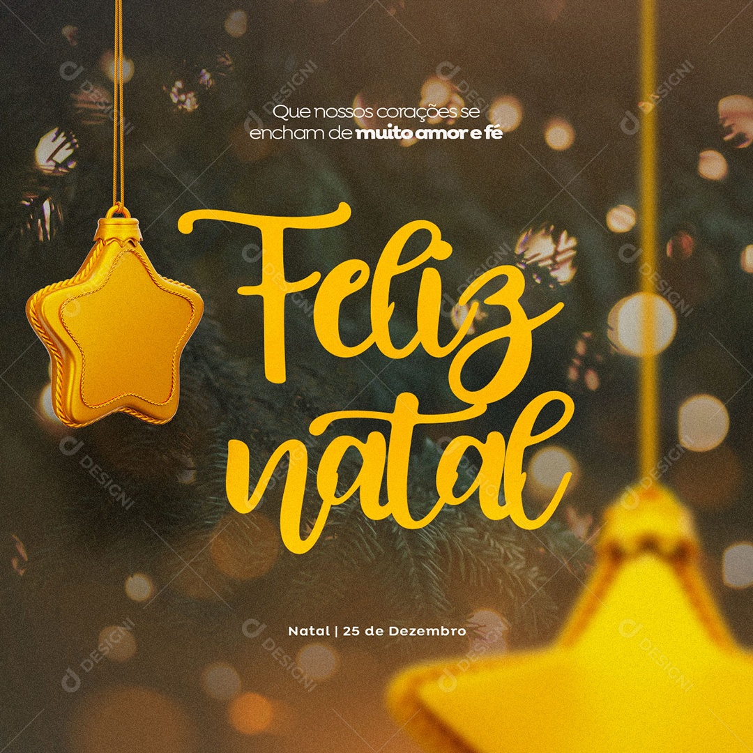 Que Nossos Corações se Encham de Muito Amor e Fé Feliz Natal Social Media PSD Editável