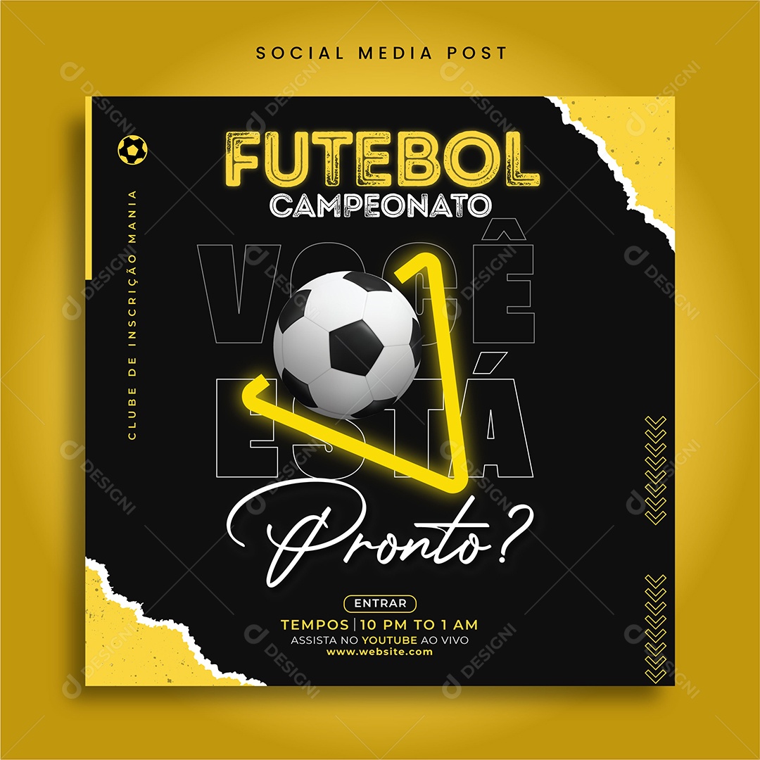 Social Media Futebol Campeonato Você Está Pronto EPS Editável
