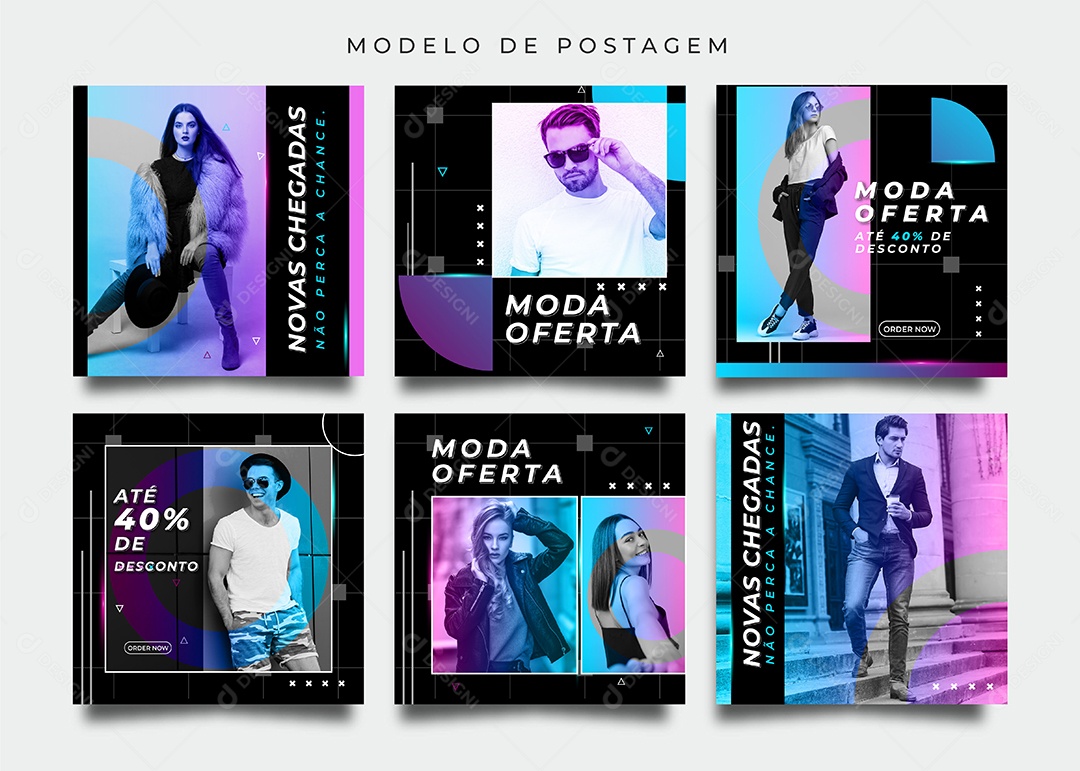 Modelos de Postagem Para Rede Sociais Moda Loja de Roupas Masculinas EPS Editável