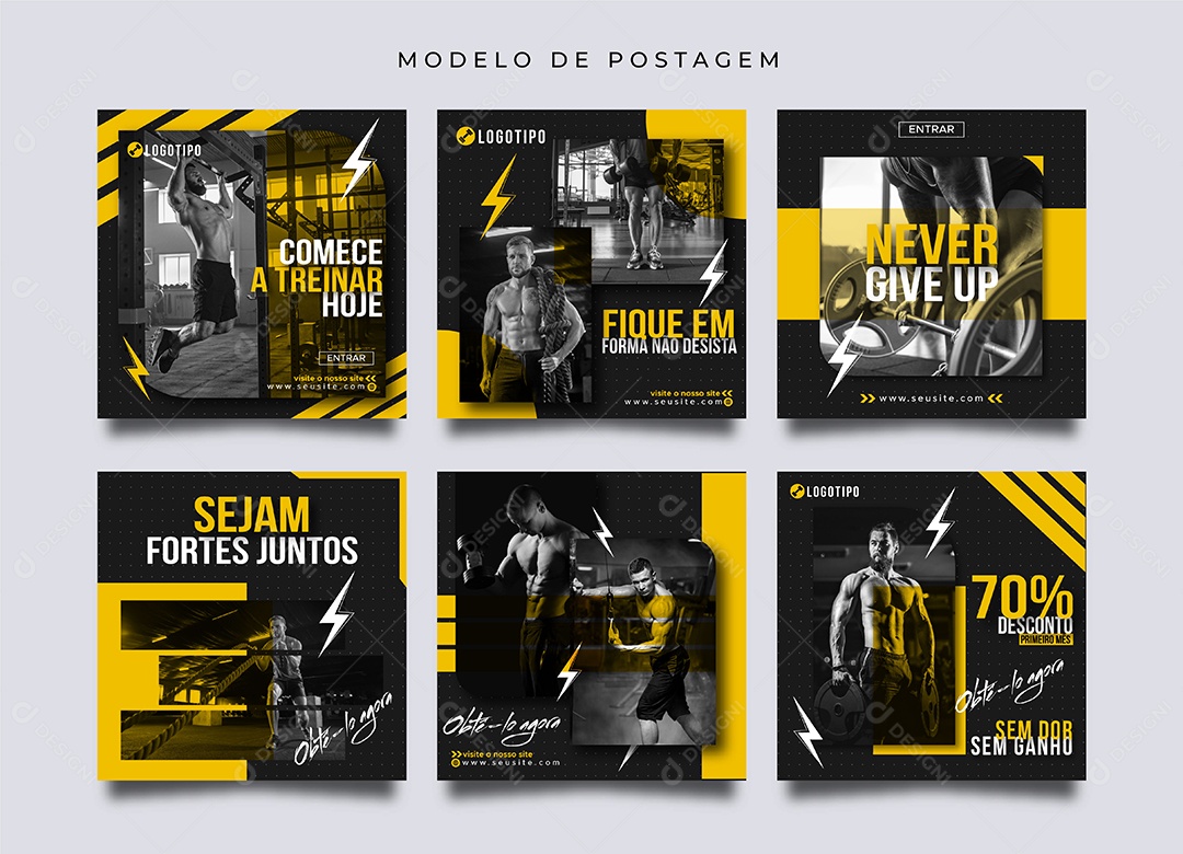 Modelos de Postagem Academia EPS Editável