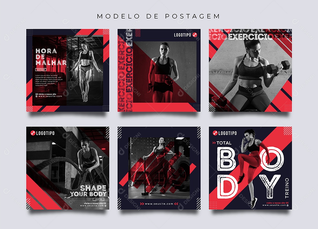 Modelos de Postagem Academia EPS Editável