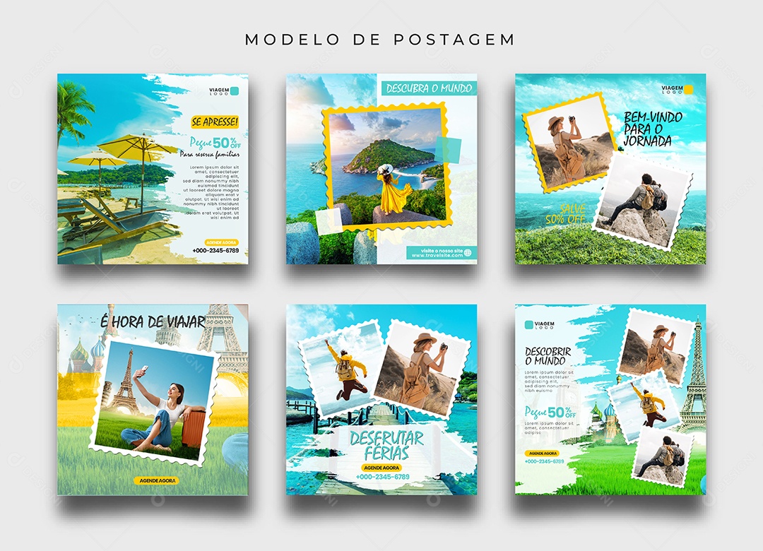 Modelos de Postagem Viagens e Turismo EPS Editável
