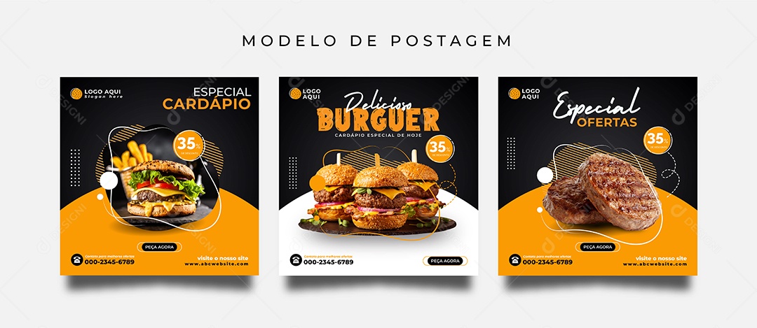 Modelos de Postagem Hamburgueria EPS Editável
