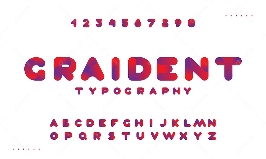 Números e Letras Moderno Vetor EPS