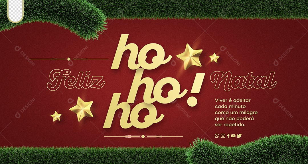 Banner Feliz Natal Ho Ho Ho Social Media PSD Editável