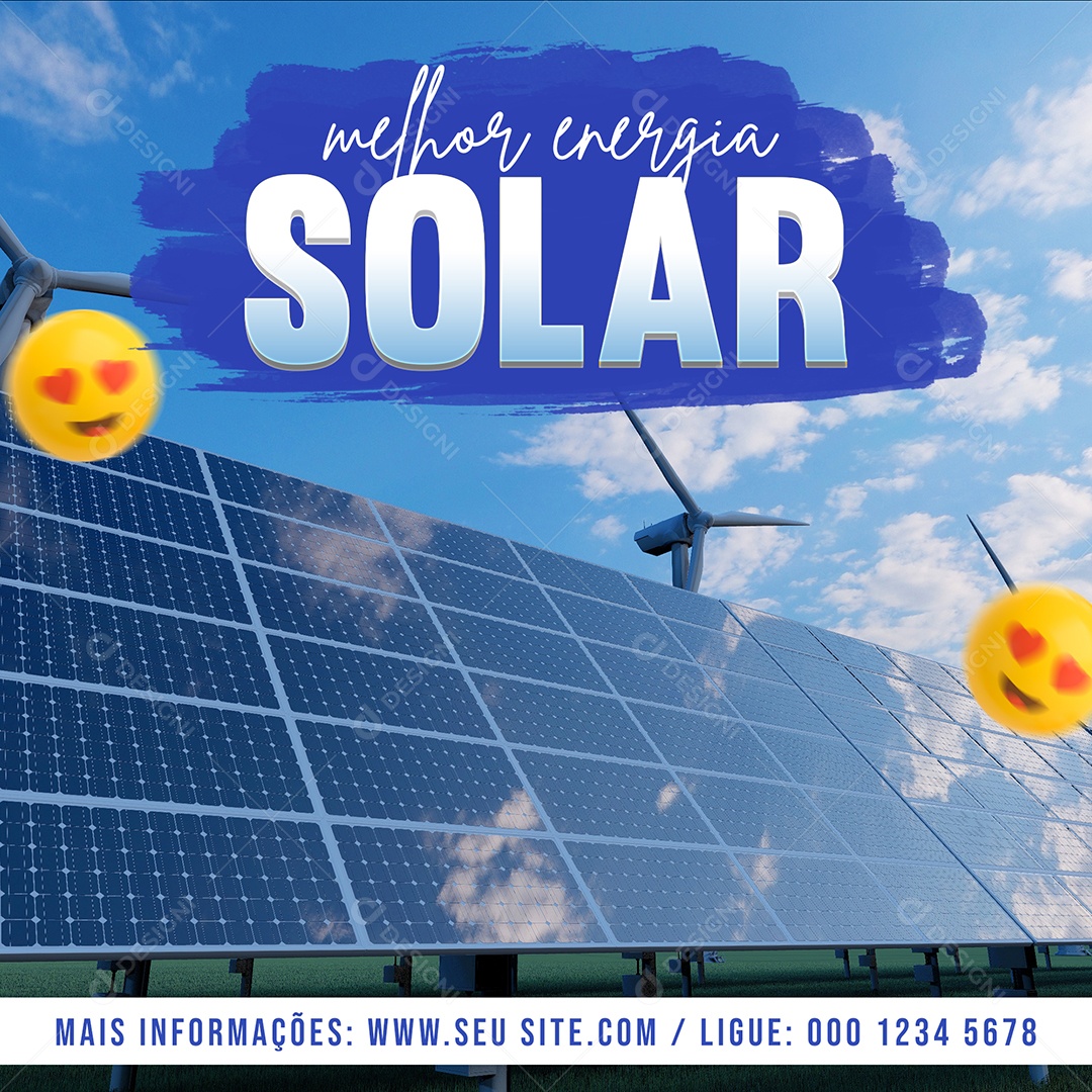 Melhor Energia Solar Social Media PSD Editável