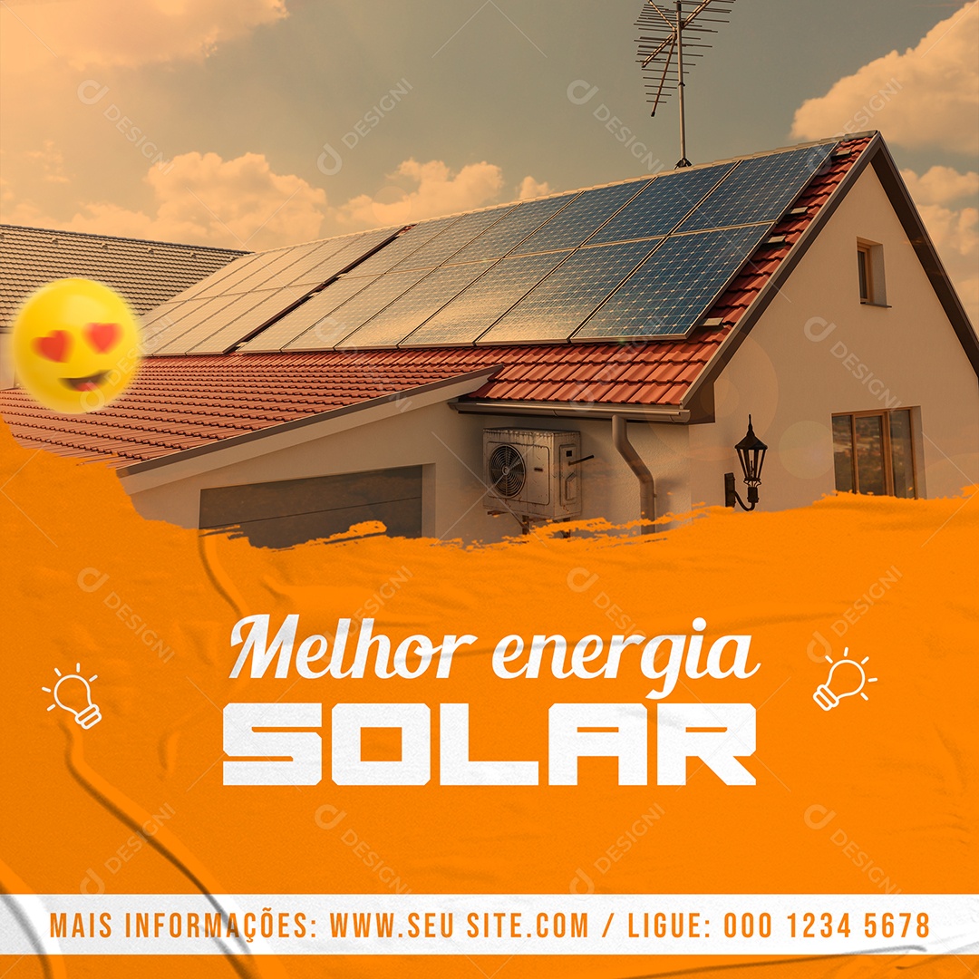 Melhor Energia Solar Social Media PSD Editável