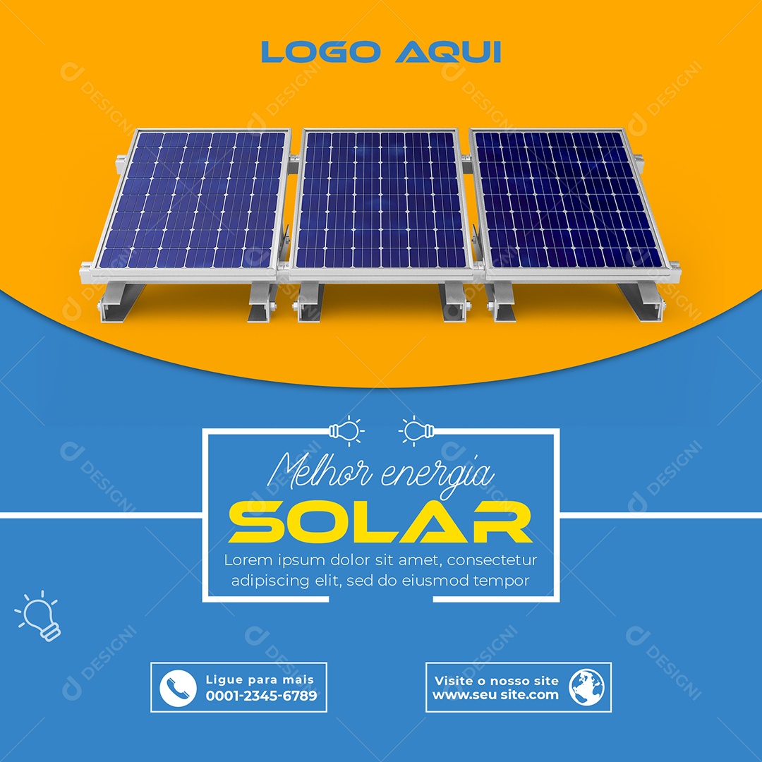 Melhor Energia Solar Social Media PSD Editável