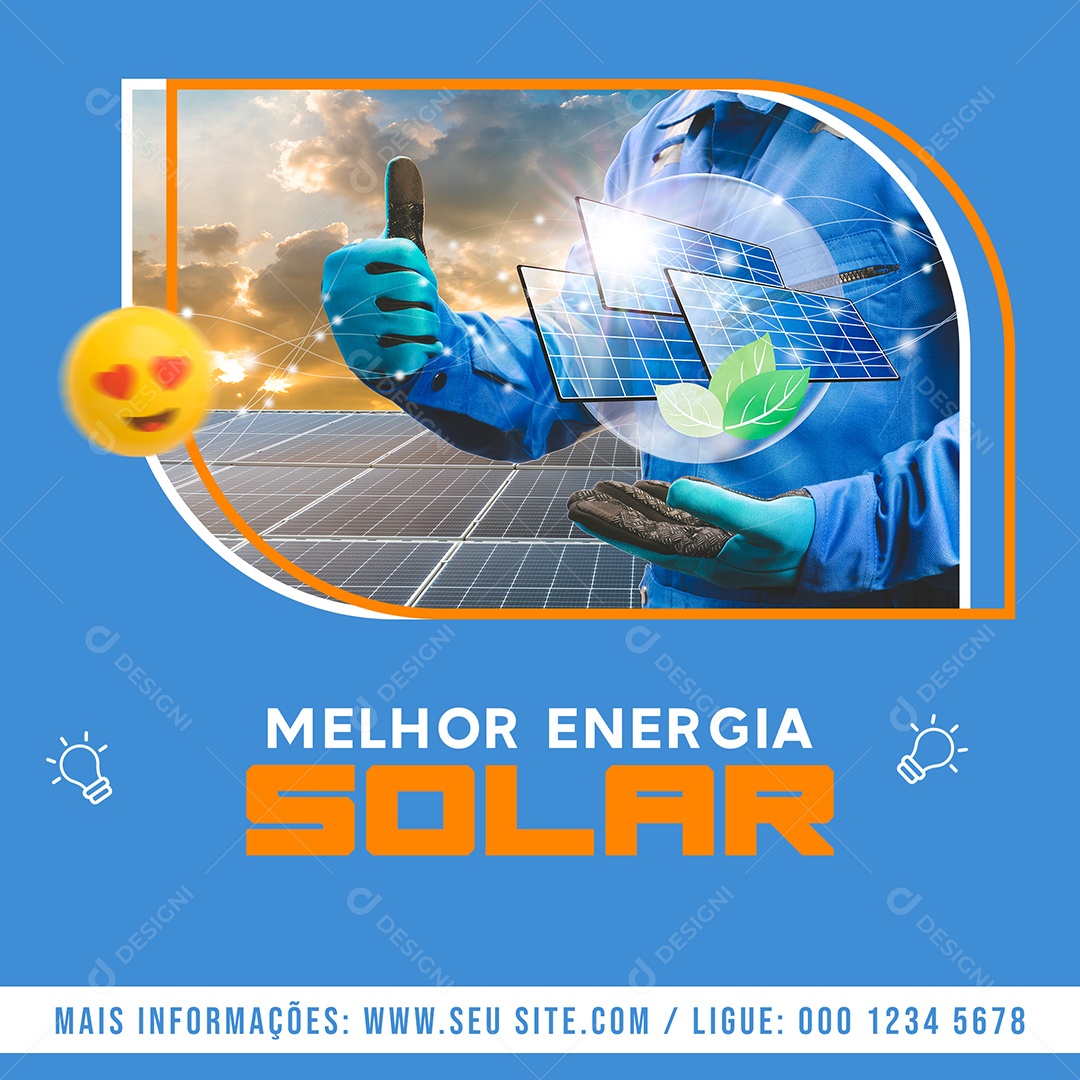 Melhor Energia Solar Social Media PSD Editável