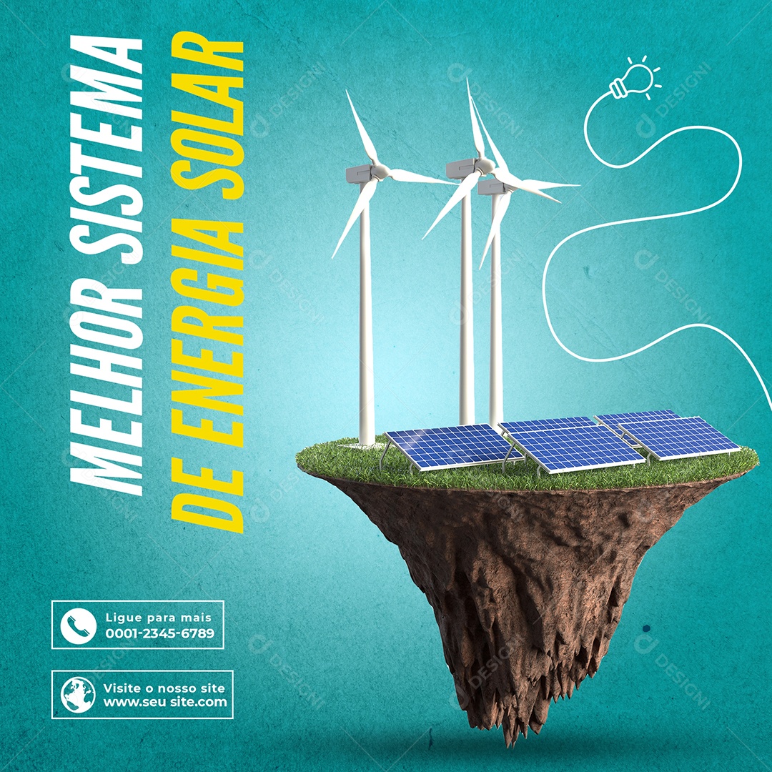 Melhor Sistema de Energia Solar Social Media PSD Editável