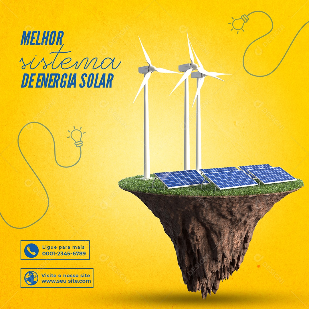 Melhor Sistema de Energia Solar Social Media PSD Editável