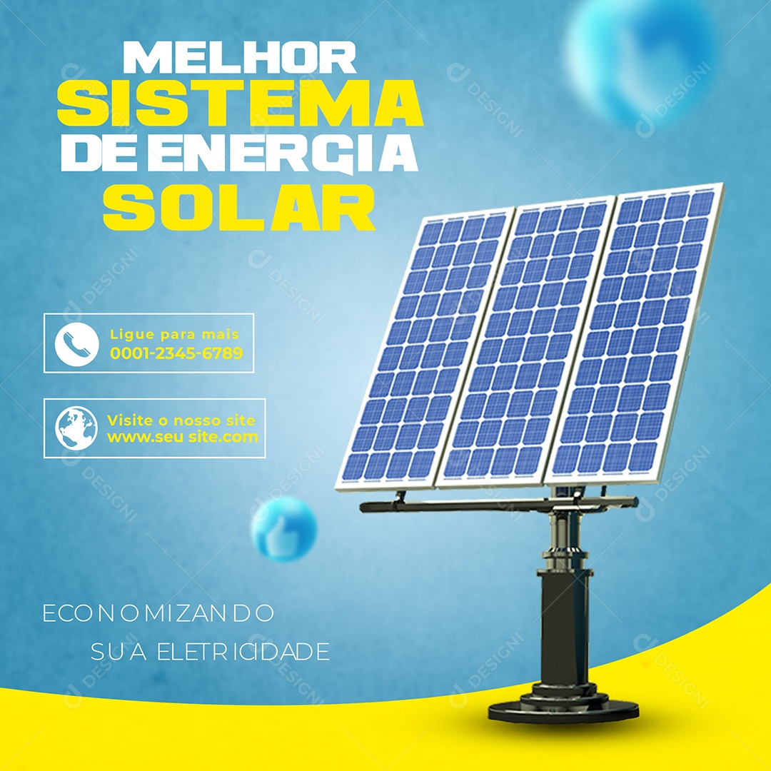 Melhor Sistema de Energia Solar Social Media PSD Editável