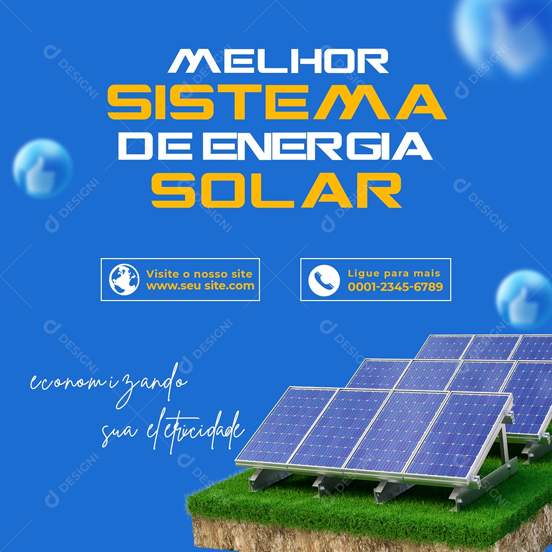 Melhor Sistema de Energia Solar Social Media PSD Editável