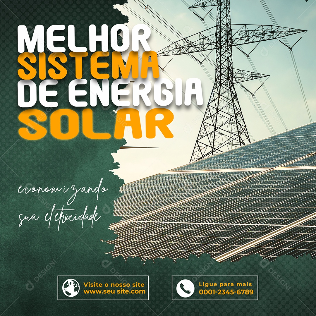 Melhor Sistema de Energia Solar Social Media PSD Editável