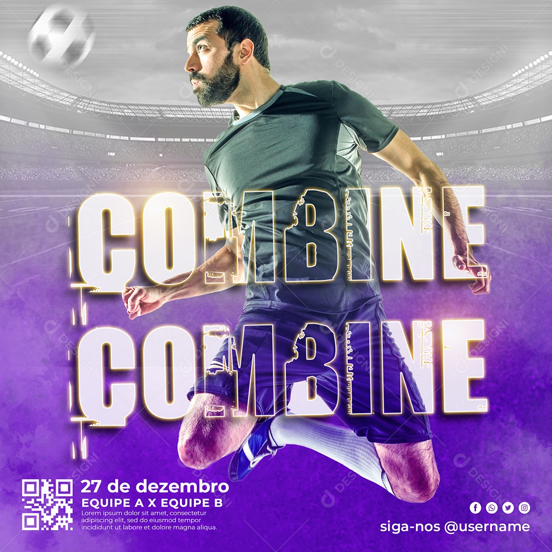 Combine Jogador Social Media PSD Editável