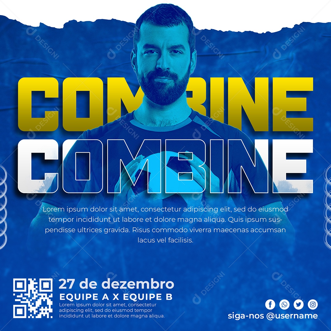 Combine Futebol Social Media PSD Editável