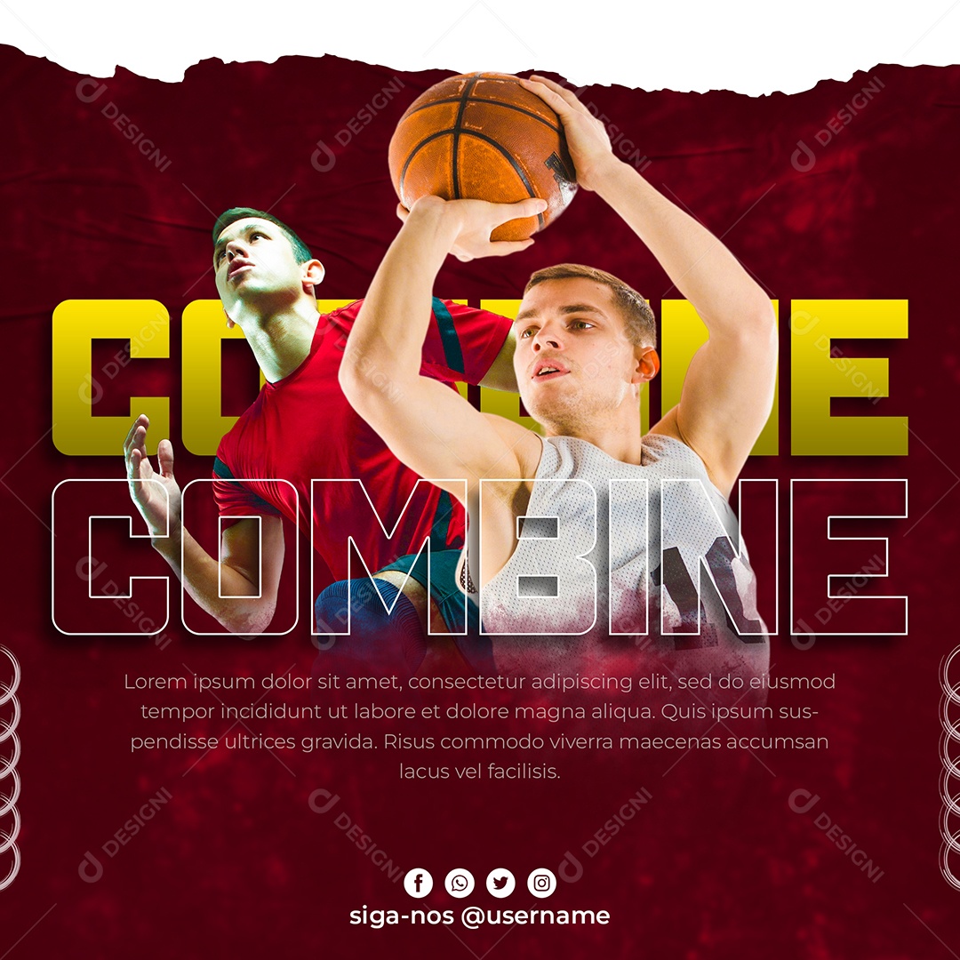 Combine Futebol Social Media PSD Editável