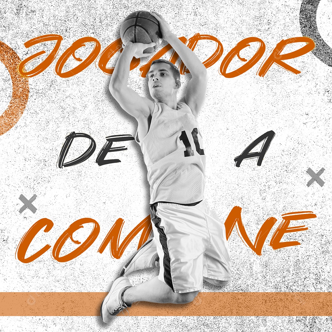 Jogador de Basquete Combine Social Media PSD Editável