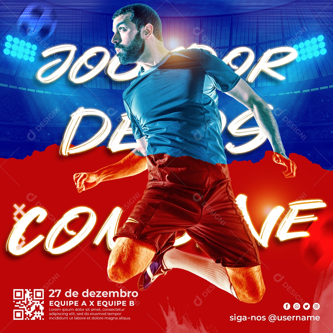 Combine Jogador Social Media PSD Editável