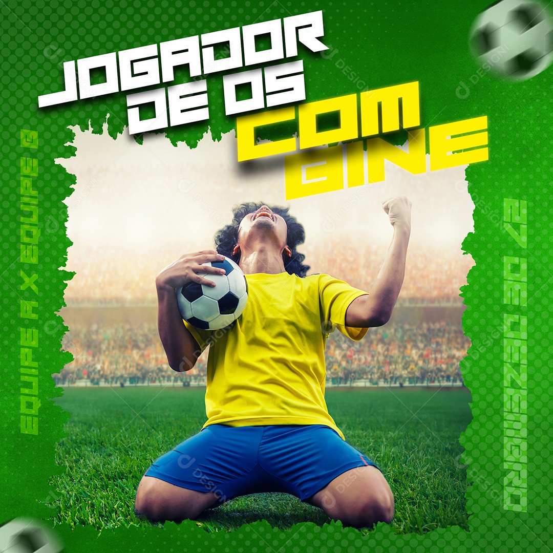 Jogador Combine ao Vivo Futebol Social Media PSD Editável