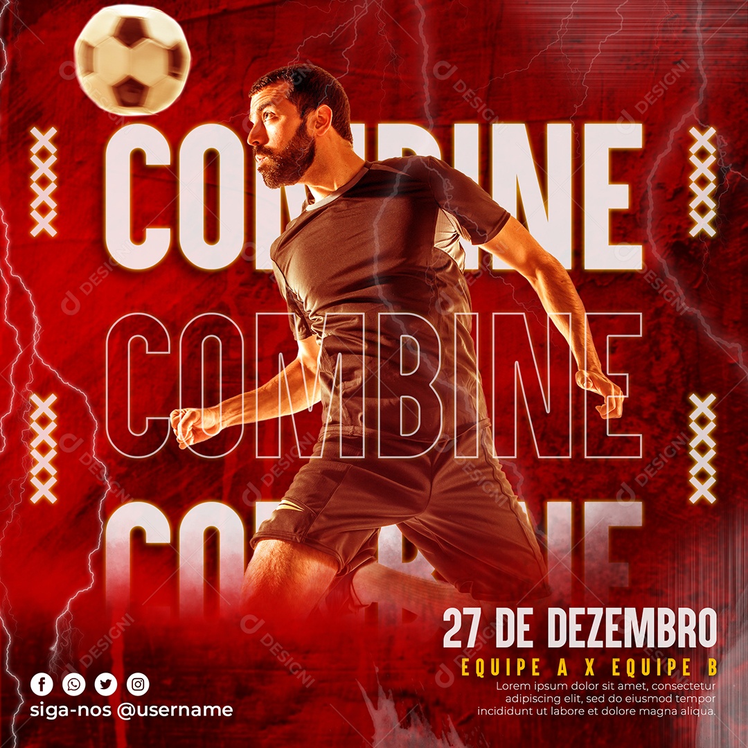Combine Jogador Social Media PSD Editável