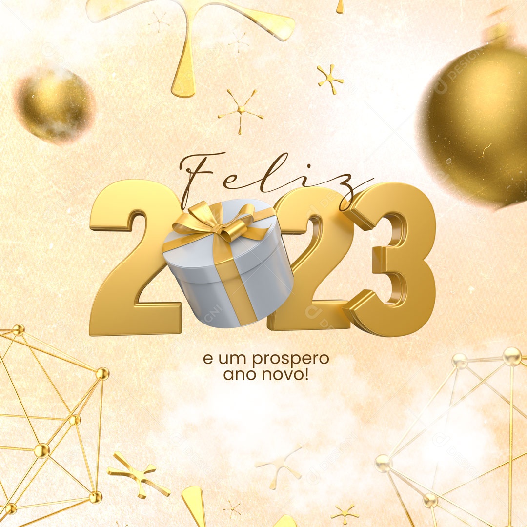 Feliz Ano Novo e um Prospero Ano Novo! Social Media PSD Editável
